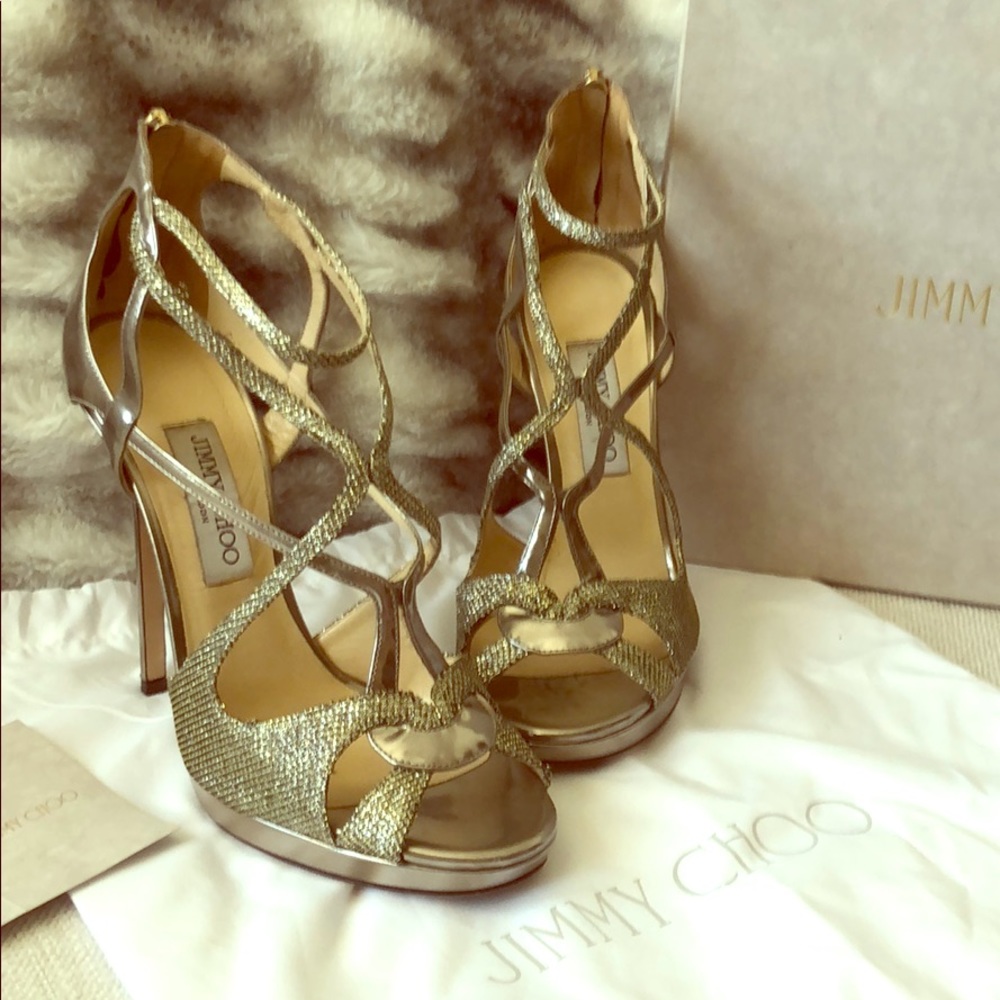 Jimmy Choo gold sandal